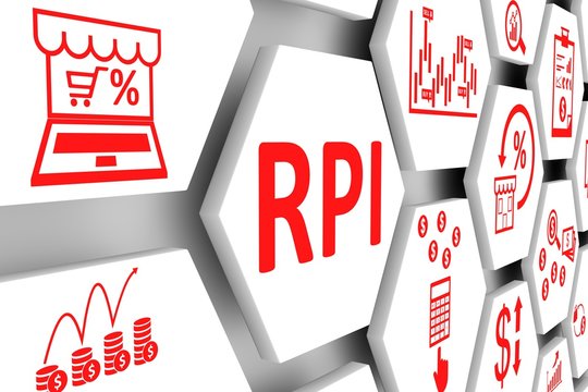 RPI business concept cell background 3d illustration