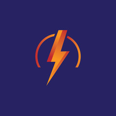 collorful Thunder Concept Logo Design Template