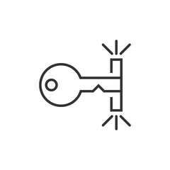 Locker icon in flat style. Padlock password vector illustration on white isolated background. Key unlock business concept.