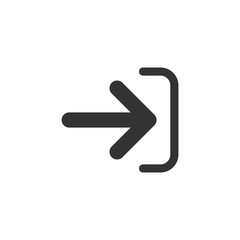 Login icon in flat style. Arrow access vector illustration on white isolated background. Door entry business concept.