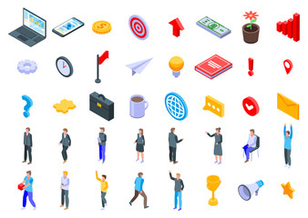 Fototapeta premium Entrepreneur icons set. Isometric set of entrepreneur vector icons for web design isolated on white background