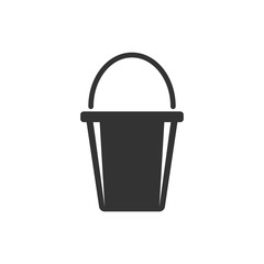 Bucket icon in flat style. Garbage pot vector illustration on white isolated background. Pail business concept.