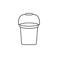 Bucket icon in flat style. Garbage pot vector illustration on white isolated background. Pail business concept.