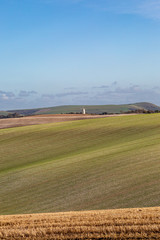 Looking out over farmland in Sussex, on a sunny winters day