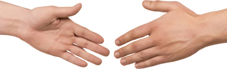 group of hands isolated on white background