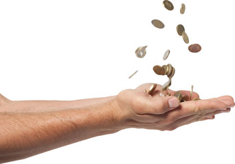 coins in hand