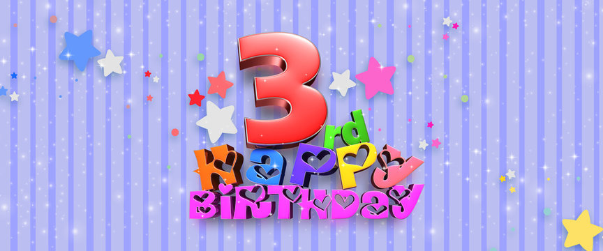 Celebrate Your 3rd Birthday with a Happy Birthday 3 Background - Get Your Design Now