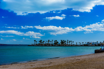 Panoramic view on a Red sea. Summer vacation