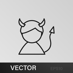 devil man line icon. Element of simple icon for websites, web design, mobile app, info graphics. Signs and symbols can be used for web, logo, mobile app, UI, UX