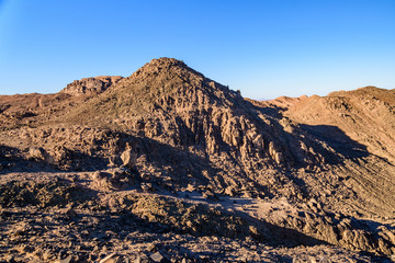 Mountains in arabian desert not far from the Hurghada city, Egypt
