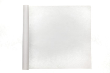 Blank sheet of paper on white background. Isolated on white background.