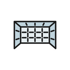 Game gate flat color icon. Isolated on white background