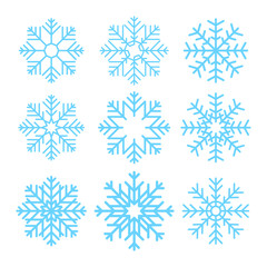 Fototapeta na wymiar Snowflakes vector design illustration isolated on white background