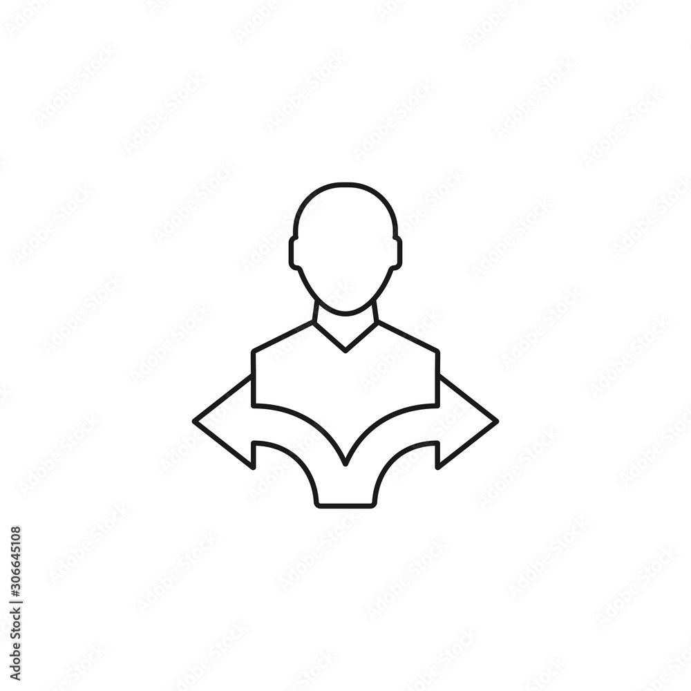 Wall mural users flow - minimal line web icon. simple vector illustration. concept for infographic, website or 