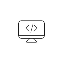 custom coding - minimal line web icon. simple vector illustration. concept for infographic, website or app.
