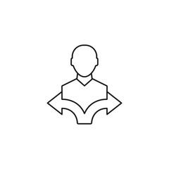 users flow - minimal line web icon. simple vector illustration. concept for infographic, website or app.