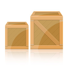 Wooden box vector design illustration isolated on white background