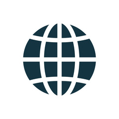 Globe, planet icon, sign. Internet, global sphere