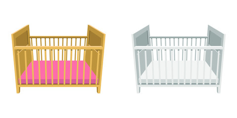Baby bed vector design illustration isolated on white background