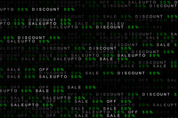 Fototapeta premium Digital background concept of marketing word sale up to, off sale, discount 50% or 50 percent or fifty percent.
