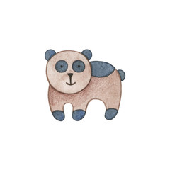 Obraz premium Kids toys illustration. Children's watercolor toys. Cute bauble. Cartoon doll.