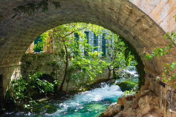 Bridge at old Town of Livadeia, in Boeotia region, Central Greece