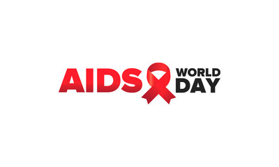World Aids Day. Red ribbon symbol. Awareness and prevention hiv. Medical healthcare concept. Human support and protection. Celebrated annual in December 1. Poster, banner and background. Vector