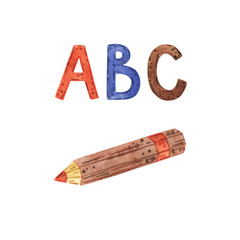 Subjects of study. Schoolboy lessons. School time, study. 