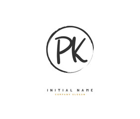 P K PK Beauty vector initial logo, handwriting logo of initial signature, wedding, fashion, jewerly, boutique, floral and botanical with creative template for any company or business.