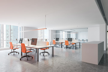 Panoramic open space with meeting room corner