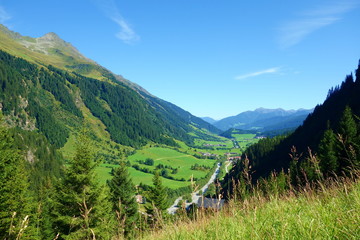 Hiking trail leading from Ridnaun Valley to the top of Wilder Freiger glacier located in Alps on the border of Austria and Italy, South Tyrol