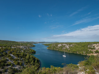 Fototapeta na wymiar River Krka near Sibenik on the Adriatic Coast, Croatia