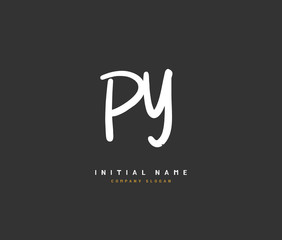 P Y PY Beauty vector initial logo, handwriting logo of initial signature, wedding, fashion, jewerly, boutique, floral and botanical with creative template for any company or business.