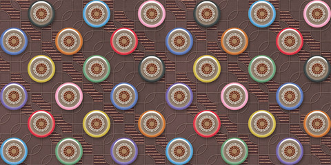 multi color floral and geometric pattern and vintage seamless patterns or rustic stone texture