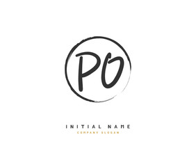 P O PO Beauty vector initial logo, handwriting logo of initial signature, wedding, fashion, jewerly, boutique, floral and botanical with creative template for any company or business.