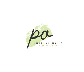 P O PO Beauty vector initial logo, handwriting logo of initial signature, wedding, fashion, jewerly, boutique, floral and botanical with creative template for any company or business.