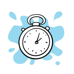 Doodle sketch stopwatch. Simple, flat illustration 