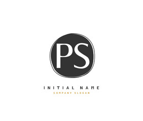 P S PS Beauty vector initial logo, handwriting logo of initial signature, wedding, fashion, jewerly, boutique, floral and botanical with creative template for any company or business.