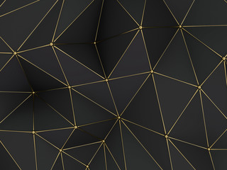 Abstract polygonal pattern luxury dark. 3D