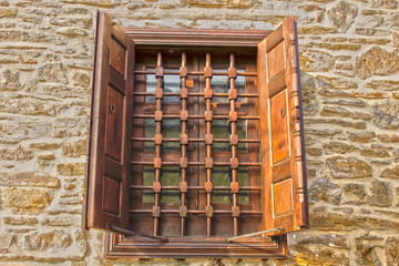 Wooden cover and broken old window