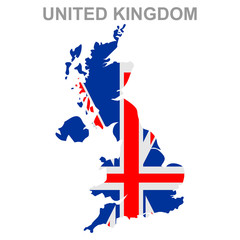 Fototapeta na wymiar Maps of United Kingdom with national flags icon vector design symbol