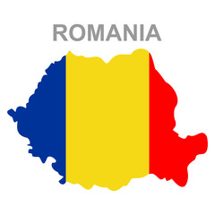 Maps of Romania with flags icon vector design symbol