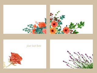 水彩の花　カードセット