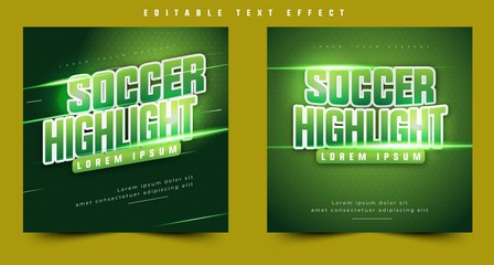 soccer tournament sports style design event, 3d text effect sport event header or title, for poster and banner. easy editable and customize, modern style and colorful