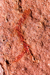 Torotoro Bolivia .10-21-2019 . Prehistoric painting at Ciudad de Itas  park at Torotoro in Bolivia.