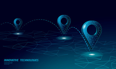 3D map point location business symbol. Realistic icon polygonal delivery worldwide planet. Shipping online shopping direction city address position pin vector illustration