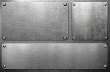 Metal plates on steel background - 306658556