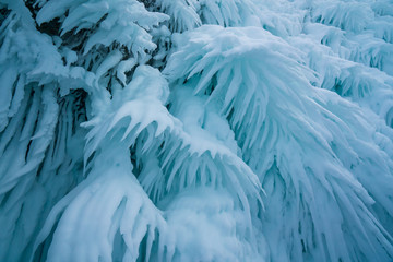 ice flowers in the caves of Baikal