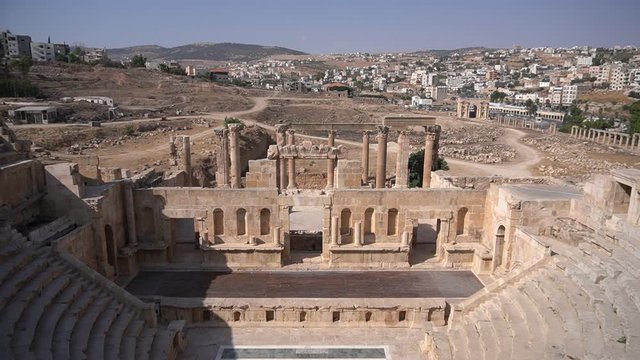in jerash jordan the antique archeological site classical Unesco heritage for tourist