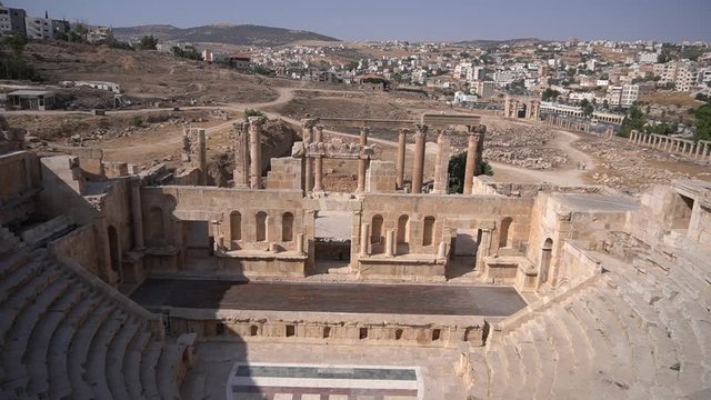 in jerash jordan the antique archeological site classical Unesco heritage for tourist